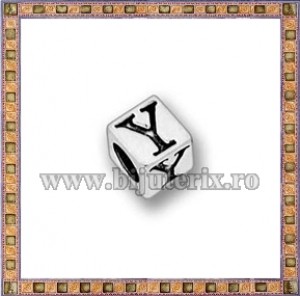Margica argintie 5.5mm Litera Y
