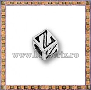 Margica argintie 5.5mm Litera Z
