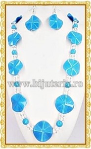 Blue Wave Necklace + Earings