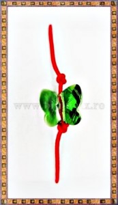 Bratara Lucky charm Fluturas cristal Swarovski 6mm verde