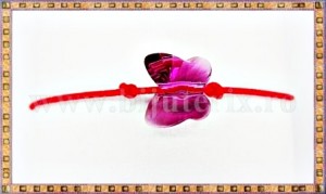 Bratara Lucky charm Fluturas cristal Swarovski 10mm fucsia