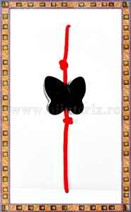 Bratara Lucky charm Fluturas cristal Swarovski 8mm negru