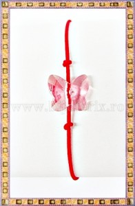 Bratara Lucky charm Fluturas cristal Swarovski 10mm peach