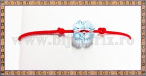 Bratara Lucky charm Trifoi cristal Swarovski 8mm aquamarine