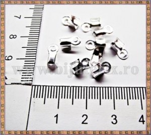 Capat snur - 8x3mm - argintiu (50 buc)