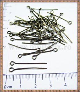 Ace cu bucla - 2,5cm - patinate (50buc)