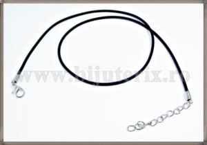 Snur colier silicon mat - negru-1 buc