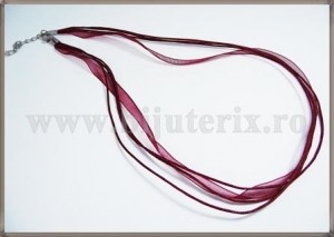 Snur colier organza si ata cerata grena