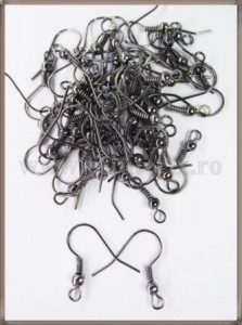 Tortite cercei - negru (100buc)