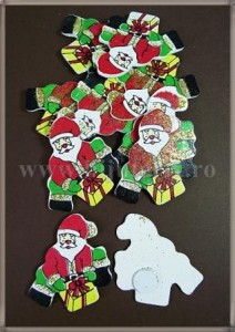 Mos Craciun lemn - 4x3cm (10buc)