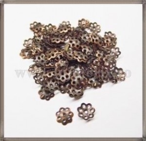 Capacele metalice floare 6mm - cuprate (50 buc)