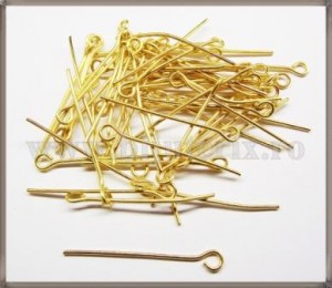 Ace cu bucla - 2,5cm - auriu (50buc)
