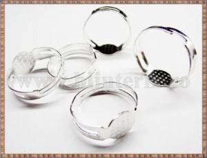 Baza inel cu platou 8mm - argintiu (10 buc)