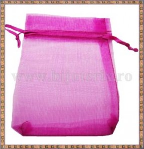 Saculet organza 15x10cm fucsia