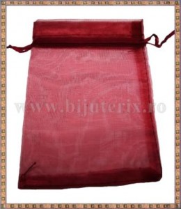 Saculet organza 16x11cm grena