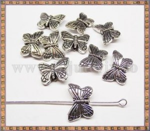 Distantier Fluture 15x12mm - argintiu