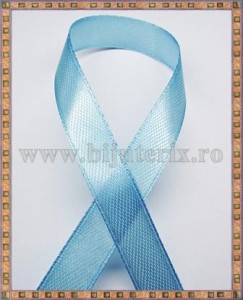 Panglica satin bleu 1cm - 5m