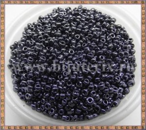 Margele nisip 3mm - negru metalizat (100gr)