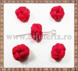 Noduri decorative- snur rosu - 8,5-10mm -10buc+10cadou