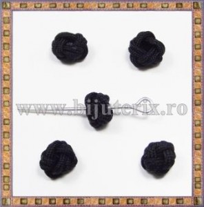 Noduri decorative- snur negru - 6-7mm -10buc+10cadou