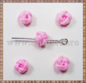Noduri decorative- snur roz - 6-7mm -10buc+10cadou