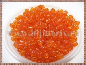 Margele nisip 4mm - portocaliu transparent (100gr)