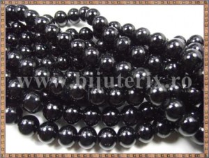 Margele - perle sticla 12mm - negru (10buc)