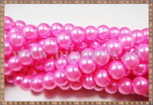 Margele - perle sticla 4mm - roz sidefat (50buc)