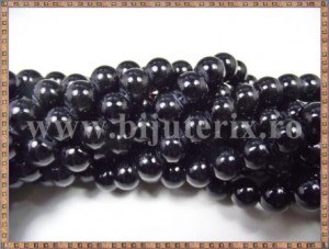Margele - perle sticla 8mm - negru (50buc)