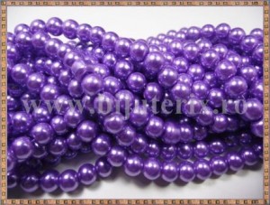 Margele - perle sticla 6mm - mov sidefat (50buc)