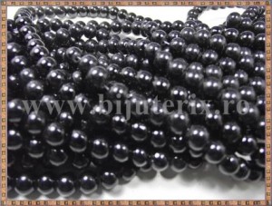Margele - perle sticla 6mm - negru (50buc)