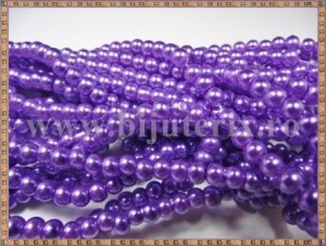 Margele - perle sticla 4mm - mov sidefat (50buc)