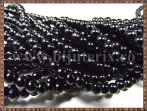 Margele - perle sticla 4mm - negru (50buc)