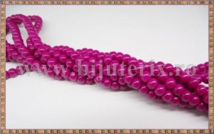 Margele - sticla acrilica 4mm - fucsia (50buc)