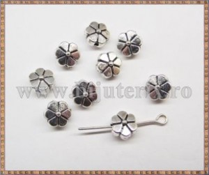 Distantier Floral 8mm - argintiu