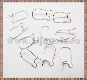 Tortite simple - cercei - argintiu (50buc)
