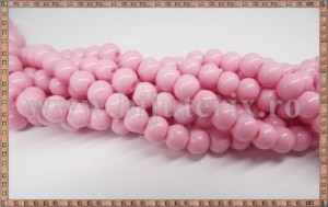Margele - sticla acrilica 6mm - roz pal (50buc)