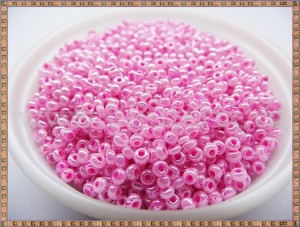 Margele nisip 2mm - roz perlat cu interior fucsia(100gr)