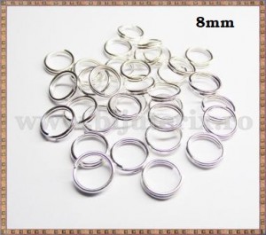 Zale duble 8mm - argintiu (100buc)