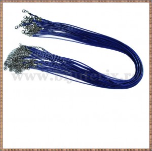 Snur colier ata cerata albastru 45cm