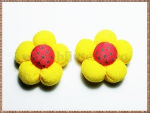 Floricele pufoase din panza - Model 2 - 2buc 