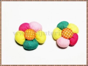 Floricele pufoase din panza - Model 8 - 2buc 