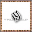 Margica argintie 5.5mm Litera U