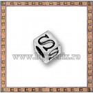 Margica argintie 5.5mm Litera S