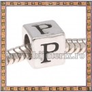 Margica argintie 6.4mm Litera P