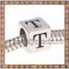 Margica argintie 6.4mm Litera T
