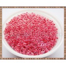 Margele nisip 2mm - transparente cu interior rosu (100gr)